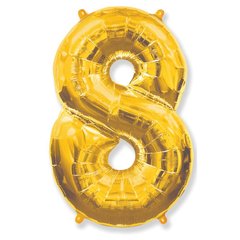 Фольгована кулька Flexmetal цифра «8» Золото 40"