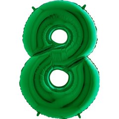 Фольгована кулька Grabo цифра «8» Зелена 40" в уп