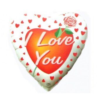 Фольгована кулька Flexmetal 18&rdquo; сердце белое i love you