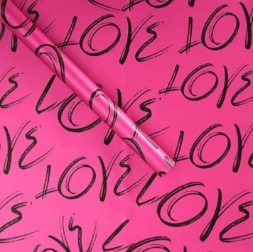 Калька флористична у листах Love на фуксіі (20 л) 60х60