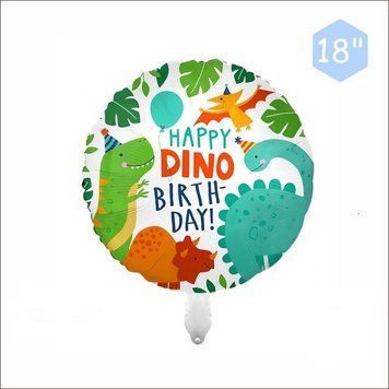 Фольгована кулька 18&rdquo; круг Dino Birthday Китай