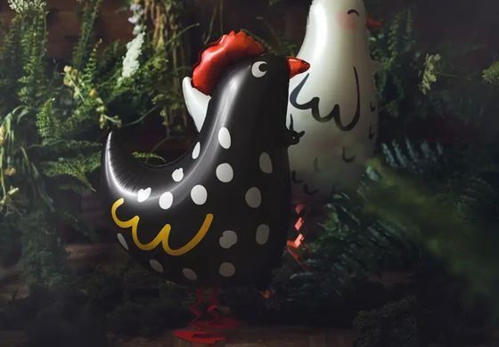 Фольгована кулька PartyDeco ходяча фігура курка біла 60х48 см