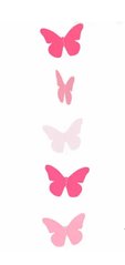 Гирлянда картон плоская Малиновые, розовые и белые бабочки 1,2 м