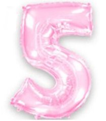 Фольгована кулька Flexmetal цифра «5» Рожева 40"