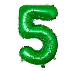 Фольгированный шар цифра «5» зелёная 32” под гелий в уп. (Китай)