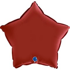 Фольгированный шар Grabo 18” Звезда Сатин Рубин Красный