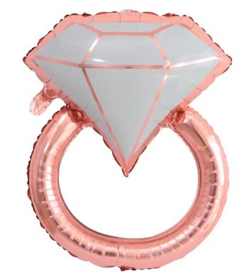 Фольгированный шар Большая фигура кольцо с бриллиантом Rose gold 83 см (Китай)
