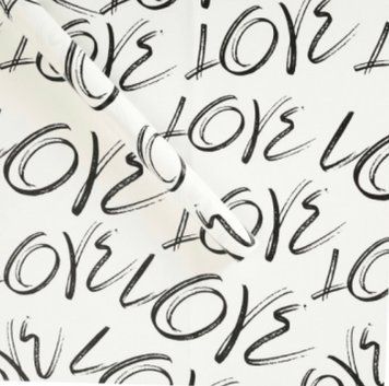 Калька флористична у листах Love на білому (20 л) 60х60