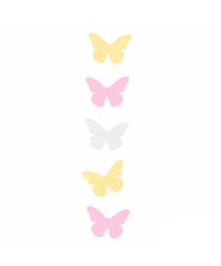 Гірлянда картон пласка метелики білий-рожевий-айворі 1,2 м
