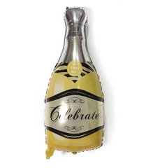 Фольгована кулька Велика фігура пляшка шампанського жовта 100 см (Китай)