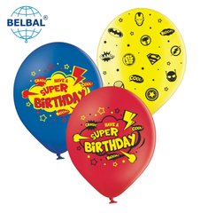 Латексна кулька Belbal 12" "Super Birthday"  (25 шт)