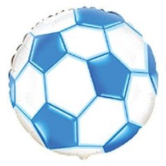 Фольгированный шар Flexmetal 18″ футбольный мяч голубой