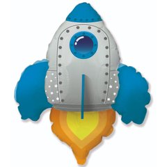 Фольгированный шар Flexmetal Большая фигура ракета синяя