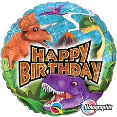 Фольгована кулька Qualatex 18” круг світ динозаврів