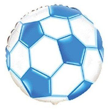 Фольгированный шар Flexmetal 18&Prime; футбольный мяч голубой