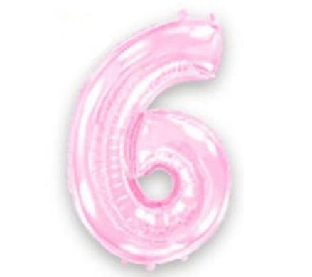 Фольгированный шар Flexmetal цифра «6» Розовая 40"